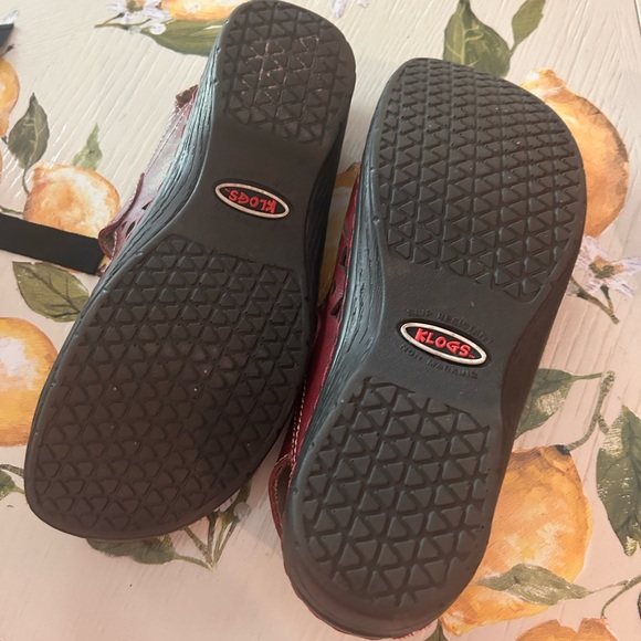 Klogs size 8 medium red leather upper shoes - Picture 5 of 9